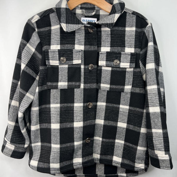 Size 10-12: Old Navy White/Black Plaid Coat