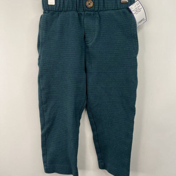 Size 3 (90): Hanna Andersson Green/Blue Striped Cozy Pants