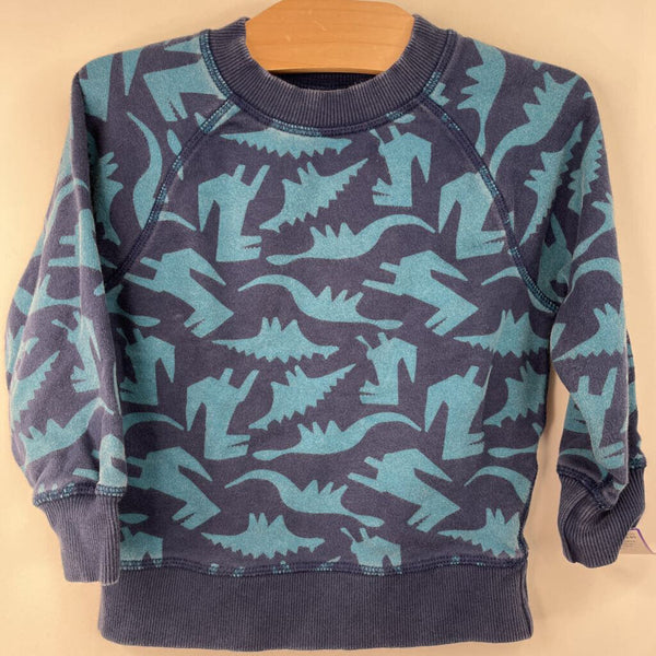 Size 3 (90): Hanna Andersson Blue Dinosaur Print Sweater