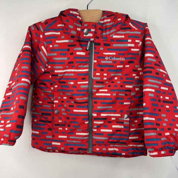 Size 2: Columbia Red/Blue & White Striped Zip-Up Winter Coat