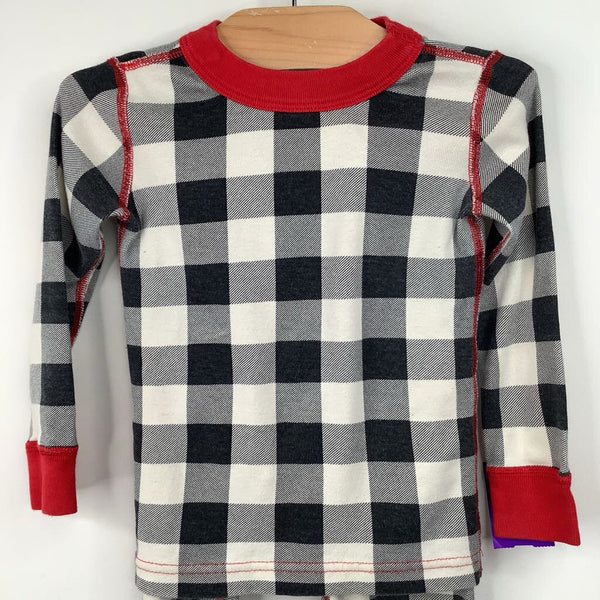 Size 3 (90): Hanna Andersson Black/White Checker 2pc PJs