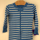 Size 12-18m (75): Hanna Andersson Blue/White Striped 1pc PJs