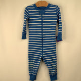 Size 12-18m (75): Hanna Andersson Blue/White Striped 1pc PJs