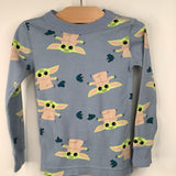 Size 4 (100): Hanna Andersson Blue Yoda Print 2pc PJs