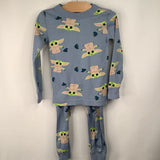 Size 4 (100): Hanna Andersson Blue Yoda Print 2pc PJs