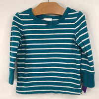Size 12-18m (75): Hanna Andersson Teal Long Sleeve Shirt