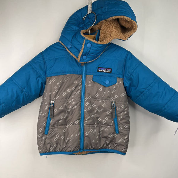 Size 12-18m: Patagonia Blue/Grey Hoof Prints Zip-Up Winter Coat