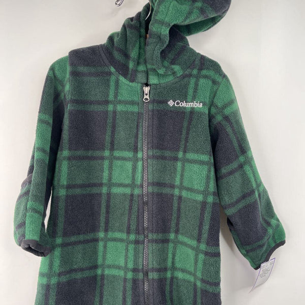 Size 12-18m: Columbia Green/Back Plaid Zip-Up Fleece Bunting