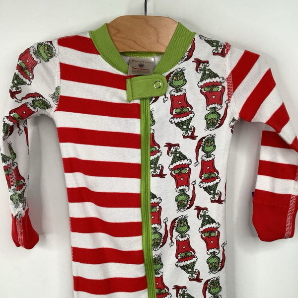 Size 18-24m (80): Hanna Andersson Red Striped The Grinch Print 1pc PJs