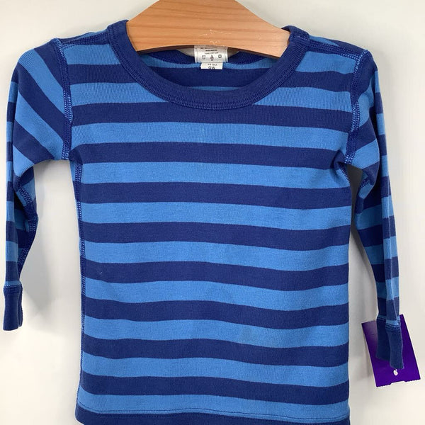 Size 2 (85): Hanna Andersson 2 Tone Blue Striped 2pc PJs