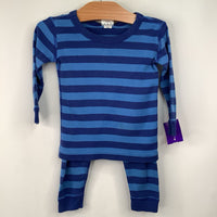 Size 2 (85): Hanna Andersson 2 Tone Blue Striped 2pc PJs