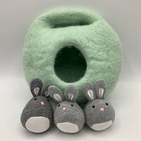 Lovevery Bunnies in a Felt Burrow