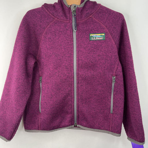 Size 4: L.L.Bean Purple Knit Zip-Up Hooide