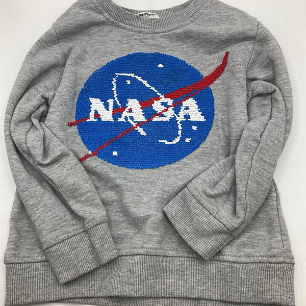 Size 4-6: H&M Gray Reversible Sequin NASA Sweatshirt