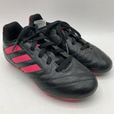 Size 12: Adidas Black/Pink Lace-Up Soccer Cleats