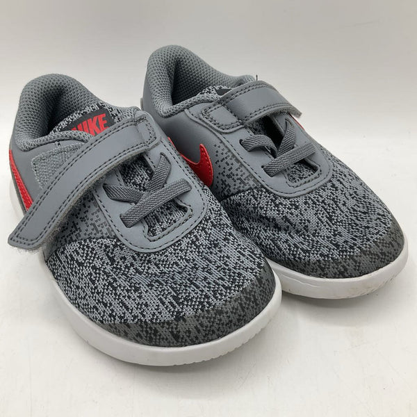 Size 9: Nike Grey/Red Velcro Strap Sneakers