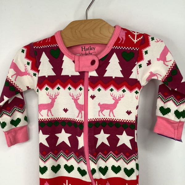 Size 3-6m: Hatley Pink Holliday Footy 1pc PJ