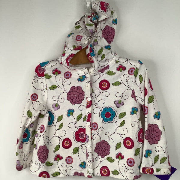 Size 6-12m: Tea White/Colorful Floral Light Hoodie