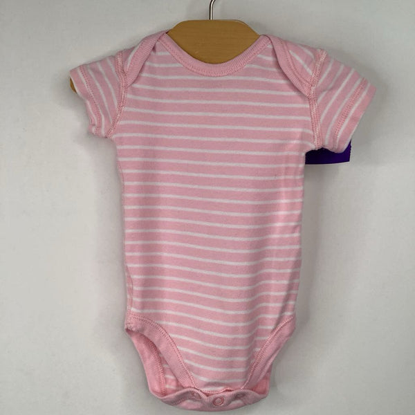 Size 0-3m: Moon & Back Hanna Andersson Pink/White Striped Onesie