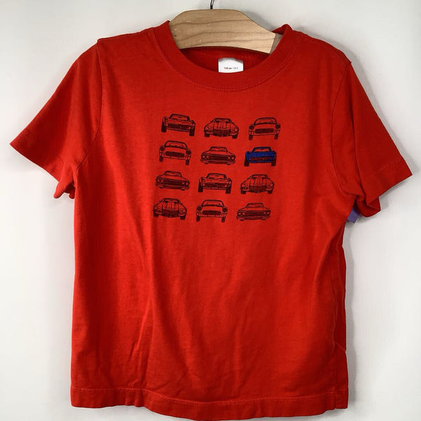 Size 5 (110): Hanna Andersson Orange Car Print T-Shirt
