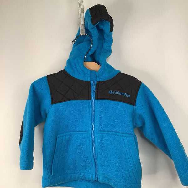 Size 12m: Columbia Blue/Black Zip-Up Fleece Coat