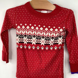 Size 2 (85): Hanna Andersson Red /White Snow Flake Print 2pc PJs