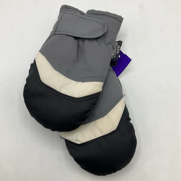 Size S: Grey/Black Snow Mittens