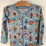 Size 3 (90): Hanna Andersson Blue Winter Treehouse Print 1pc PJs