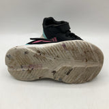 Size 8: Adidas Black/Pink Velcro Strap Sneakers