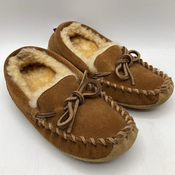 Size 10-11: L.L. Bean Tan Fuzzy Slippers