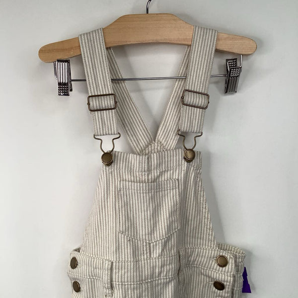 Size 5: Jamie Kay White/Creme Striped Overalls