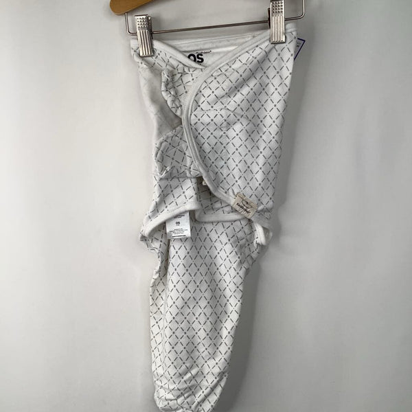 Size 0-3m: Kea Babies White/Grey Patterned Swaddle