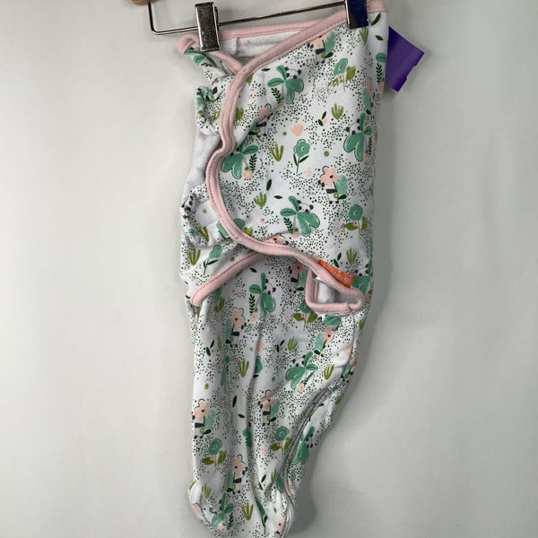 Size S/M: Swaddle Me White/Pink Floral Swaddle