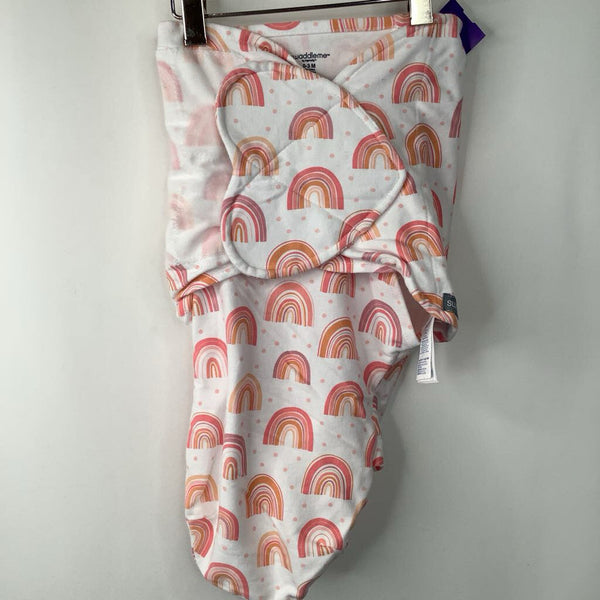 Size 0-3m: Swaddle Me Pink/White Rainbows Swaddle