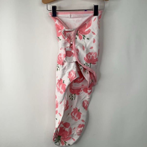 Size S: Gllquen White/Pink Floral Swaddle
