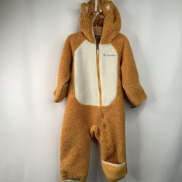 Size 12-18m: Columbia Yellow/White Fuzzy Fleece Bunting