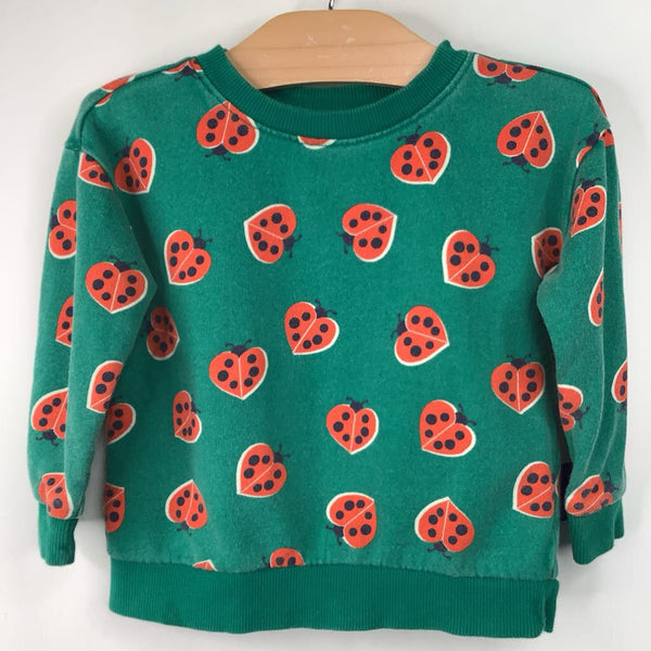 Size 2 (85): Hanna Andersson Green Lady Bug Print Sweater