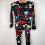 Size 4 (100): Hanna Andersson Black/Colorful Floral 2pc PJs
