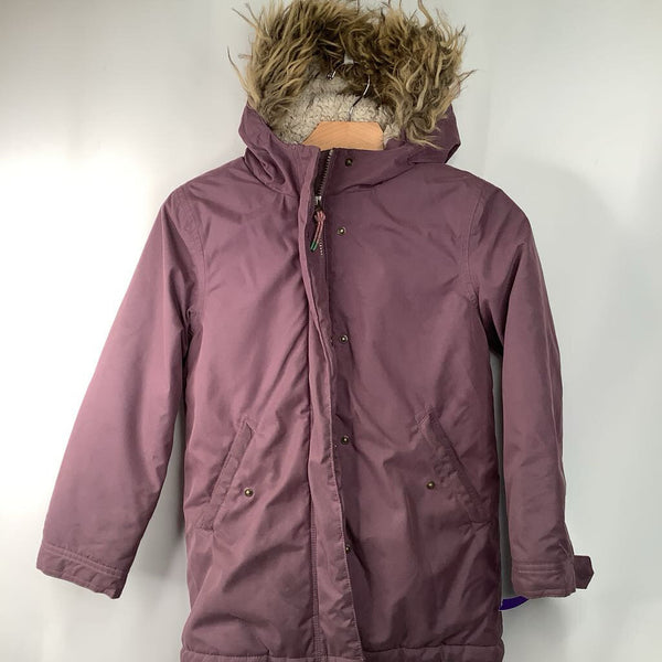 Size 7-8: Mini Boden Purple Zip-Up Winter Coat