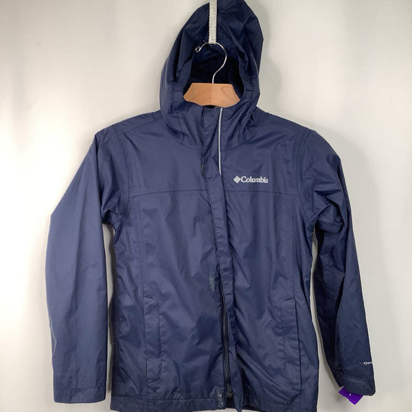 Size 8: Columbia Blue Zip-Up Rain Coat