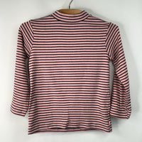 Size 2-3: Zara Pink/Grey Striped Long Sleeve Shirt