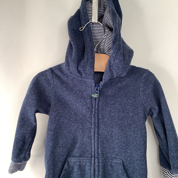 Size 9m: Carter's Navy Dinosaur Fleece Zip Up 1pc PJs