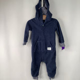 Size 9m: Carter's Navy Dinosaur Fleece Zip Up 1pc PJs