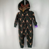 Size 9m: Carter's Green Moose Zip Up 1pc PJs