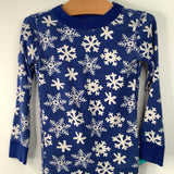 Size 4 (100): Hanna Andersson Blue/White Snowflakes Organic Cotton 2pc Holiday PJs