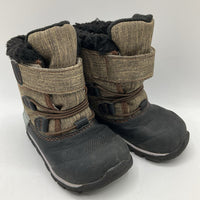 Size 7: See Kai Run Brown/Black Velcro Strap Boots