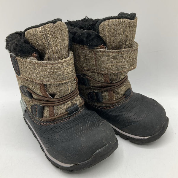 Size 7: See Kai Run Brown/Black Velcro Strap Boots