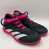 Size 4Y: Adidas Black/Pink Lace-Up Soccer Cleats