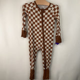 Size 18-24m: Mebie Baby Brown/White Checker PJ Onesie