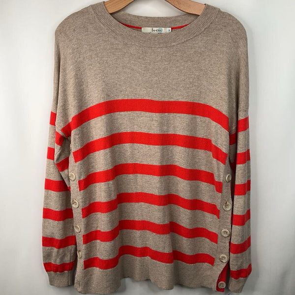 Size 12-14: Boden Red/Tan Wool/Viscos Blend Knitted Sweater